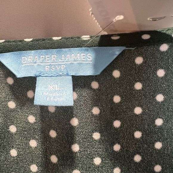 NWT Draper James bodysuit blouse XL green polka dot - Picture 4 of 11
